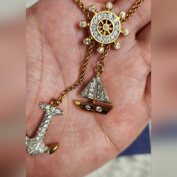 Swarovski Anchor Sailboat and Ship Wheel Necklace - Picture 11 of 15